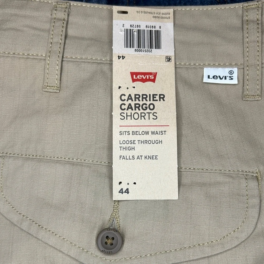 Levi's Carrier Cargo Shorts 44 Mens Tan Loose Fit Ripstop Cotton 23251-0009